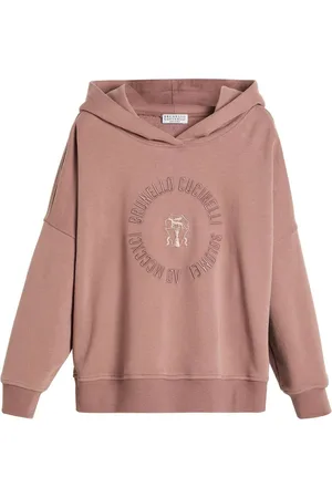 Brunello Cucinelli Hoodie con logo bordado