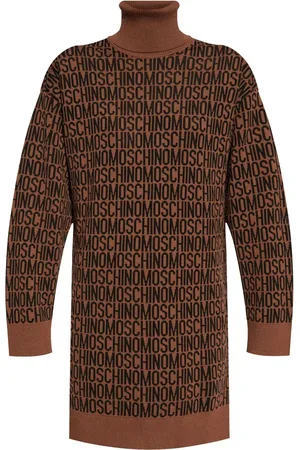 Moschino Vestido tejido con logo en intarsia