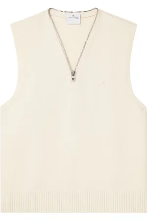 Courrèges Suéter sin mangas con cuello en V