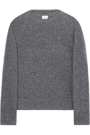 Courrèges Suéter a capas con logo bordado