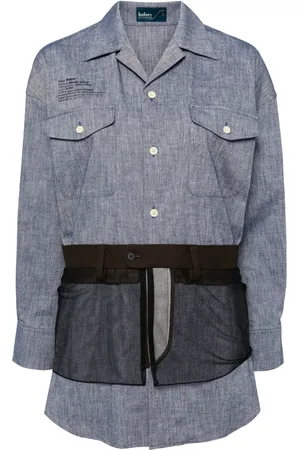 Kolor Camisa de chambray con detalle de tul
