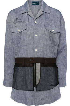 Kolor Camisa de chambray con detalle de tul