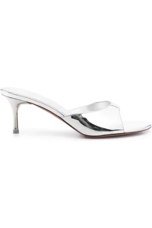 Amina Muaddi Mules Jeanne Slipper con tacón de 60mm