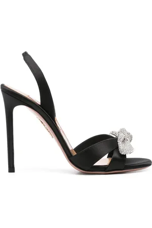 Aquazzura Sandalias Very Bow Tie Crystal con tacón de 105mm