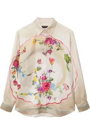 Msgm Camisa manga larga con estampado floral