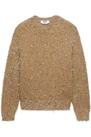 Msgm Suéter con cuello redondo y detalle metalizado