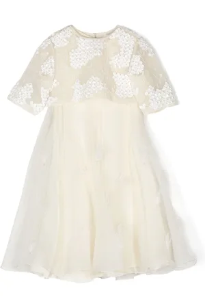 Maison Ava Vestido camisero con detalle de plumas