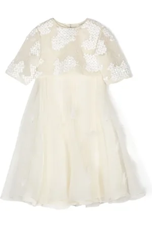 Maison Ava Vestido camisero con detalle de plumas