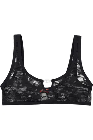 Diesel Bralette de encaje con placa del logo