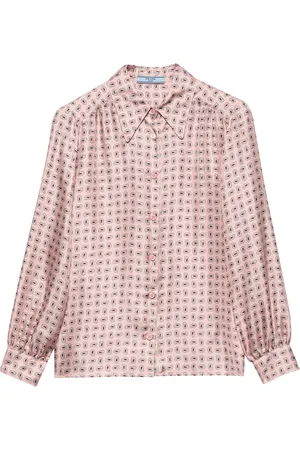 Prada Camisa de seda con motivo de cachemira mini