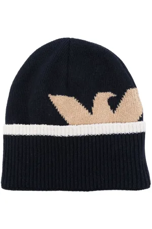 Emporio Armani Gorro tejido con logo de intarsia