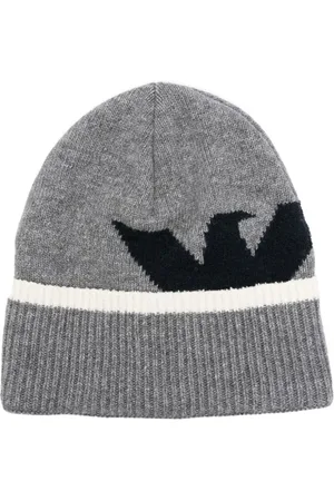 Emporio Armani Gorro tejido con logo de intarsia