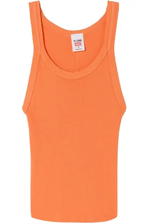 RE/DONE Top de canalé corto de x Hanes