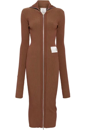 Maison Mihara Yasuhiro Vestido largo tejido con cierre