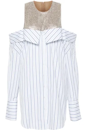 GIUSEPPE DI MORABITO Vestido camisero con detalles de cristal