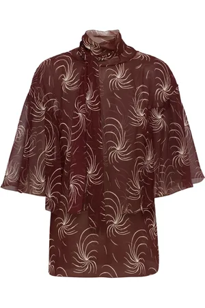 Prada Blusa de georgette con moño en el cuello