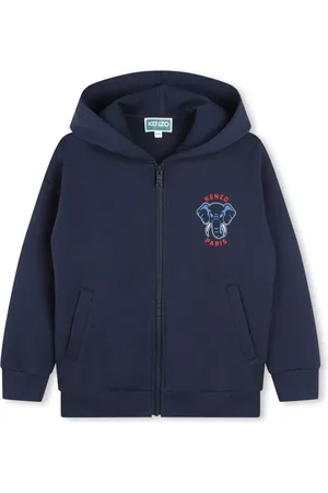 Kenzo Hoodie con elefante estampado y cierre