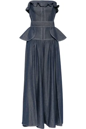 Saiid Kobeisy Jumpsuit de mezclilla con peplum
