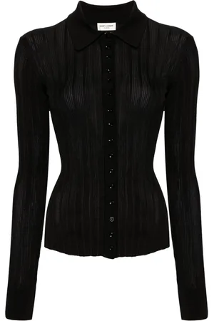 Saint Laurent Cárdigan tejido de canalé