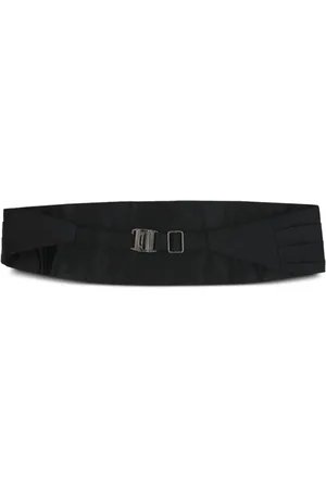 Ermenegildo Zegna Cinturón de seda con aplique de color plateado