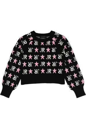 John Richmond Suéter con logo en intarsia