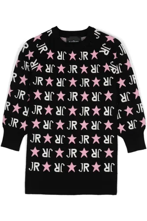 John Richmond Vestido con logo en intarsia