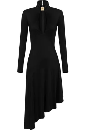 Elisabetta Franchi Vestido midi con detalle de joya