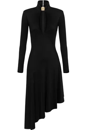 Elisabetta Franchi Vestido midi con detalle de joya