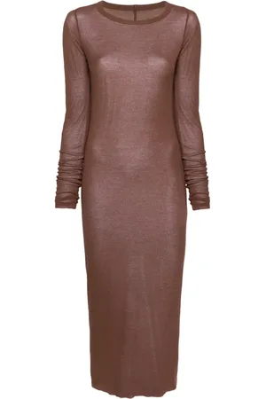 Rick Owens Vestido midi con diseño tejido de canalé
