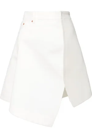 SACAI Falda de mezclilla asimétrica