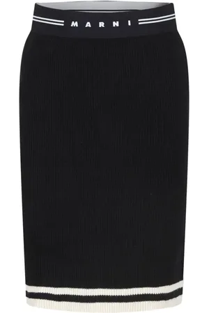Marni Falda midi con logo en la pretina