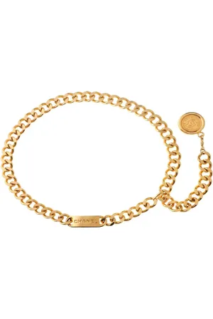 CHANEL Cinturón de cadena con dije del logo 1994