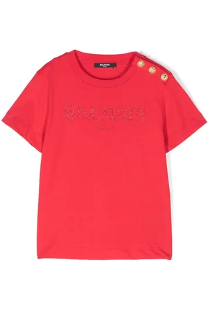 Balmain Playera con logo de glitter