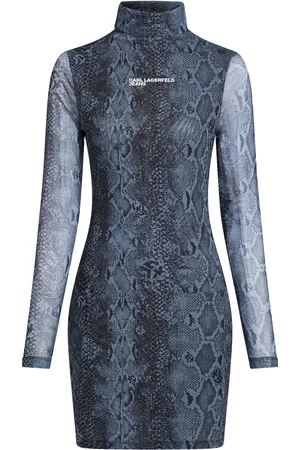 Karl Lagerfeld Vestido de malla con estampado de piel de serpiente
