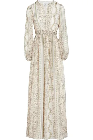 Giambattista Valli Vestido largo de seda con estampado Kaleido Blend