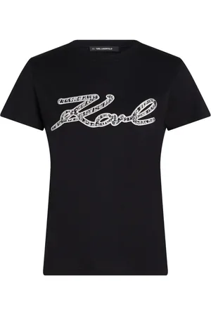 Karl Lagerfeld Playera de bouclé Signature