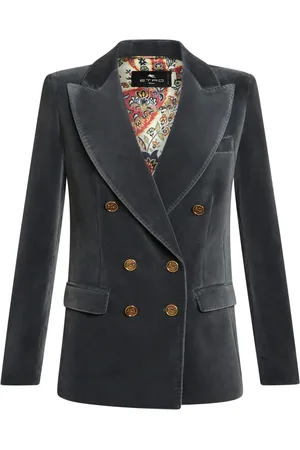 Etro Blazer de terciopelo con logo grabado en los botones
