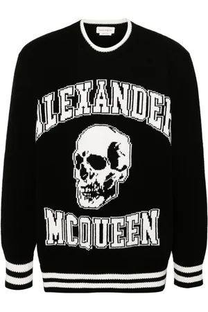 Alexander McQueen Suéter con logo en intarsia