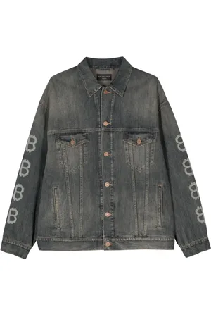 Balenciaga Chamarra de mezclilla con botones y logo estampado