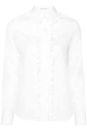 Saint Laurent Camisa con botones y detalles de flecos