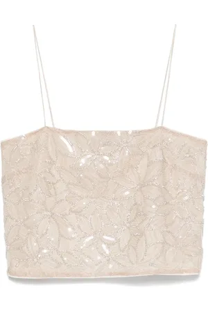 ROTATE Blusa corta bordada con lentejuelas