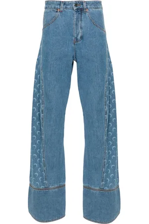 Marine Serre Jeans con motivo de luna a láser