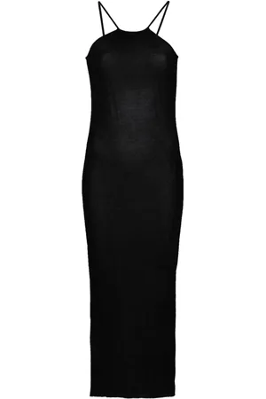 Rick Owens Vestido midi tejido de canalé Scorpio