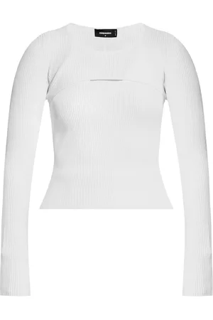 Dsquared2 Top tejido de canalé con abertura