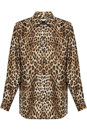 Moschino Camisa con estampado de leopardo