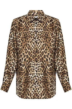 Moschino Camisa con estampado de leopardo