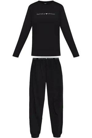 Emporio Armani Pijama de dos piezas con logo estampado