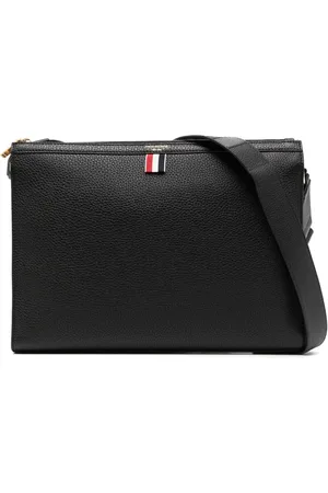 Thom Browne Mochila tipo mensajero texturizada con motivo 4-Bar
