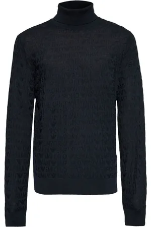 Emporio Armani Suéter con cuello de tortuga y logo en jacquard