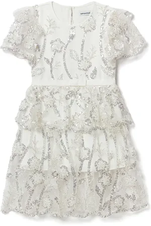 Self-Portrait Vestido midi bordado con lentejuelas